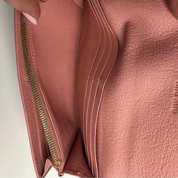 Miu Miu Pink Madras Leather Long Wallet - Picture 7 of 13